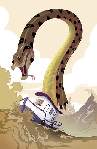Ilustração da lenda Cobra Grande